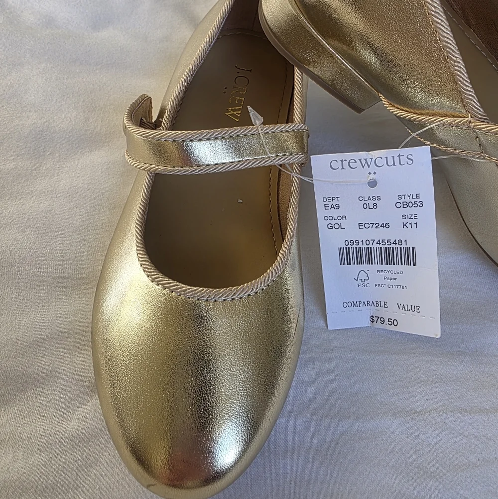 Crewcuts Gold Mary Jane Dress Shoes